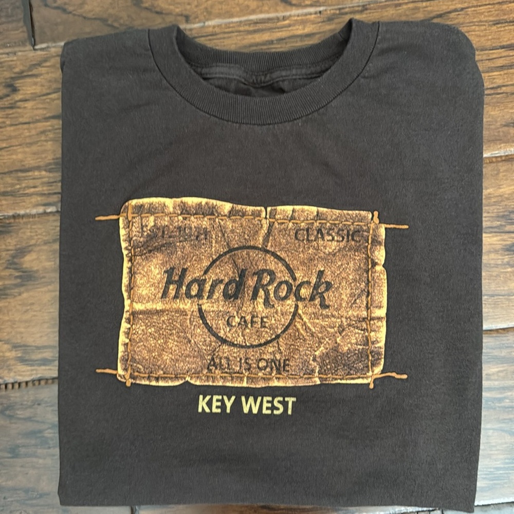 Hard Rock Cafe Brown Tee with Gold Logo - Key West
